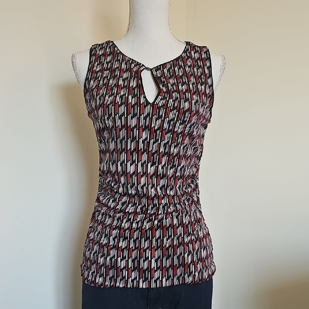 WHBM Stylish Black and Red Patterned Reversible Women's Top